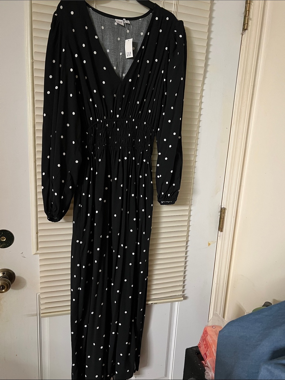 GAP Black with White Polka Dot Maxi Dress